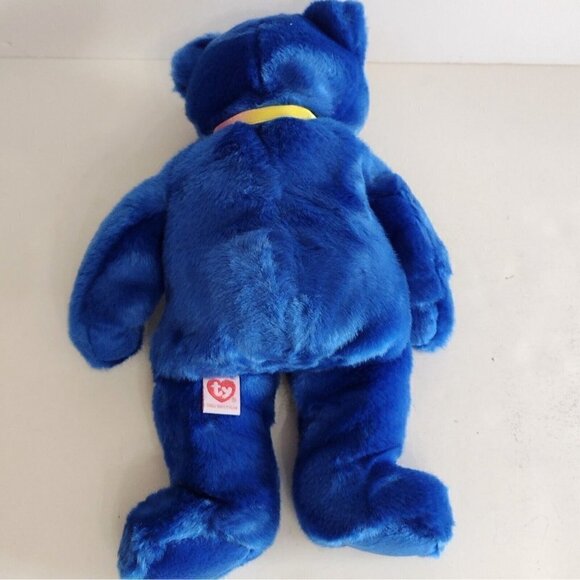 Vintage 1999 Beanie Buddies Clubby Official Club Teddy Bear Blue Plush Lovey 12" - Picture 2 of 6